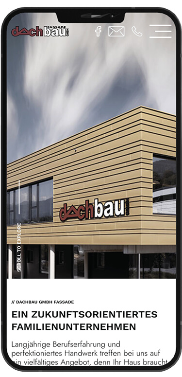 Dachbau GmbH Fassade Smartphone