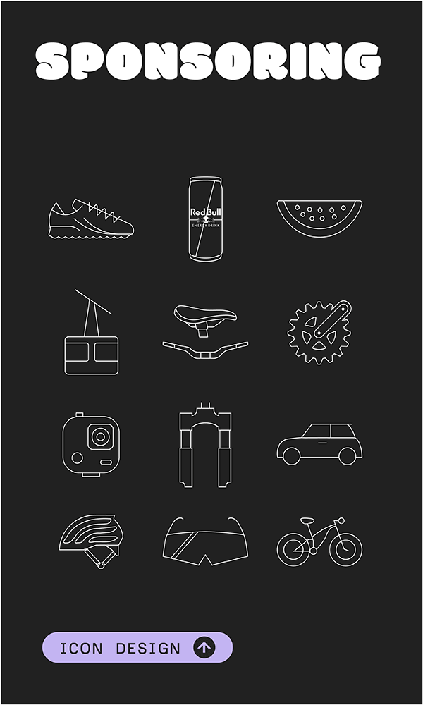 SPONSORING" Text und 12 Sport-Icons.